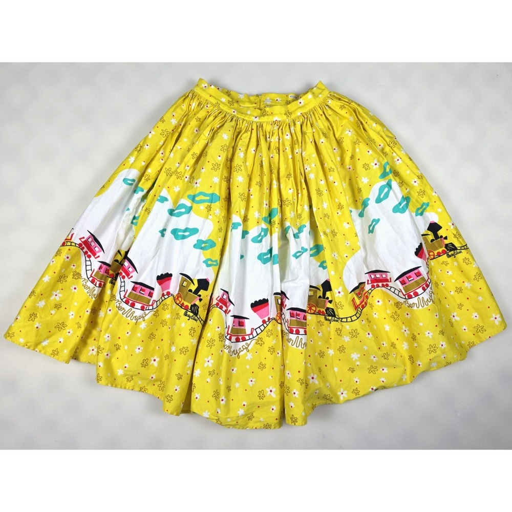 Pinup Couture Jenny Skirt Mary Blair Yellow Train Tailored 24" Waist